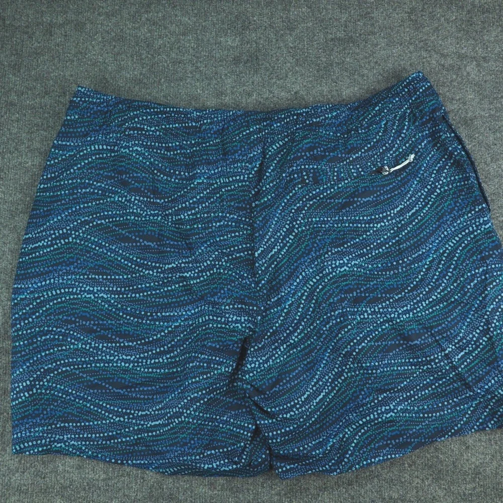 LL Bean Swim Trunks Mens XL Blue Dotted Wave Pattern Board Shorts Gorpcore Beach